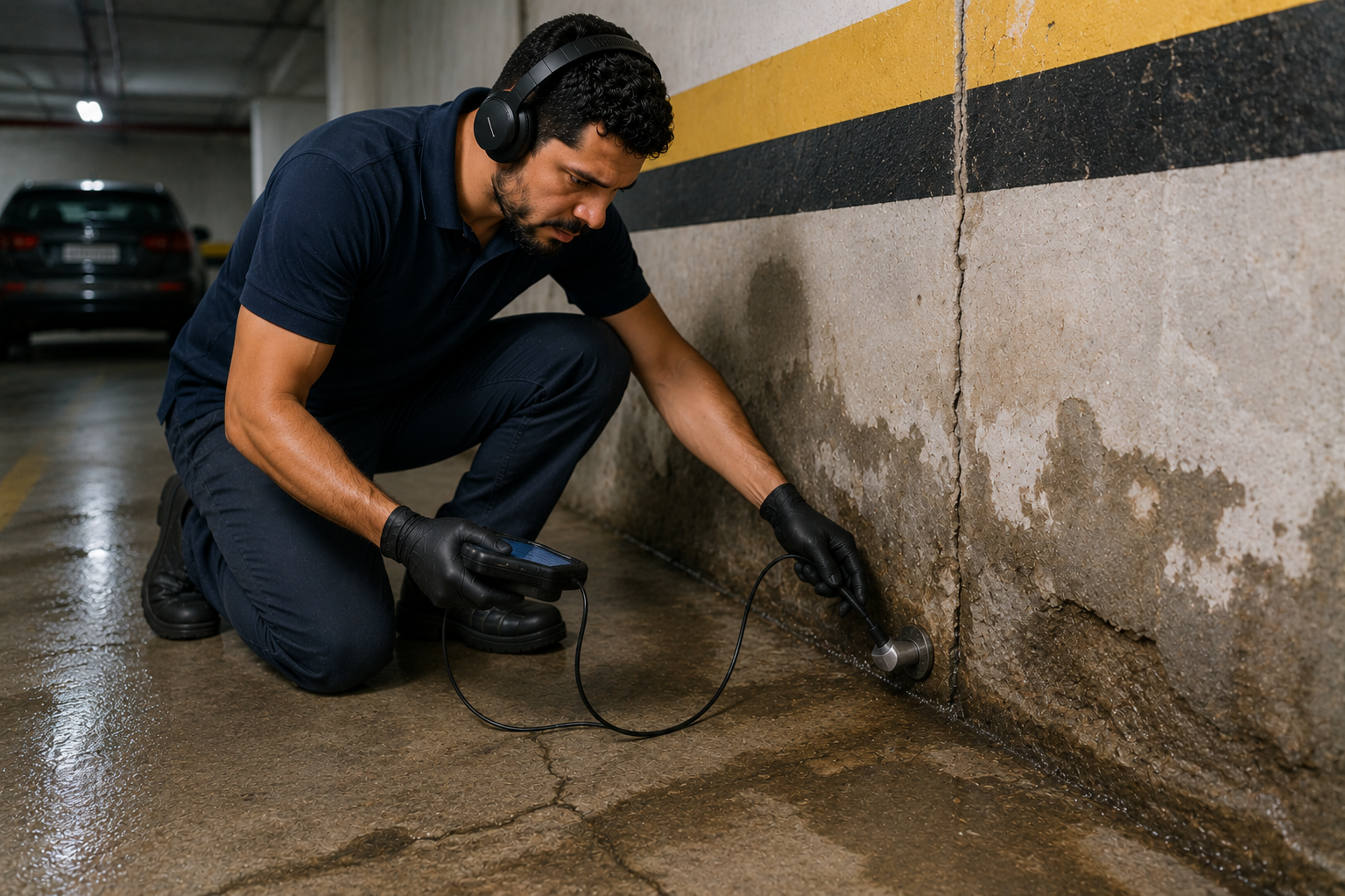 Vazamento em Garagens e Pisos de Concreto: Infiltração Ascendente e Trincas no Contrapiso